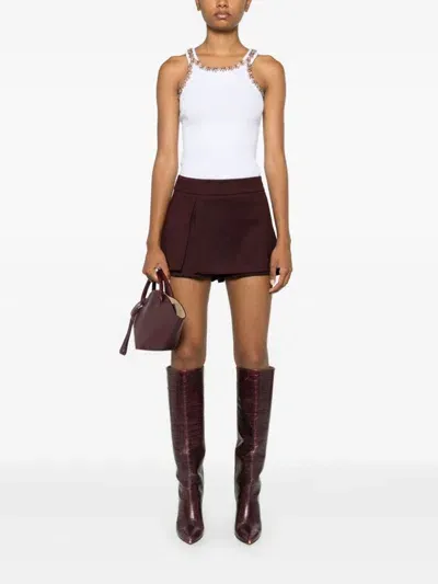 Pinko Shorts Bordeaux In Red