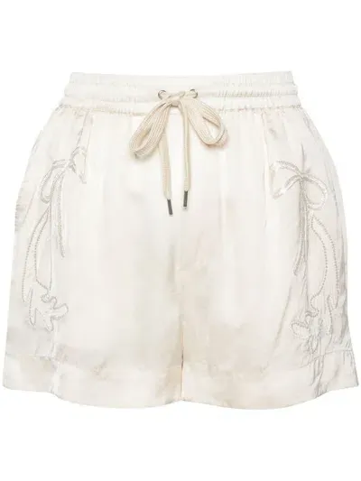 Pinko Stargate Satinshorts In Bianco