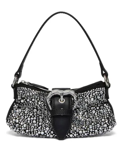 Pinko Embellished Buckle Detailed Shoulder Bag In Black