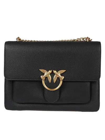 Pinko Love Soft Big Shoulder Bag In Black