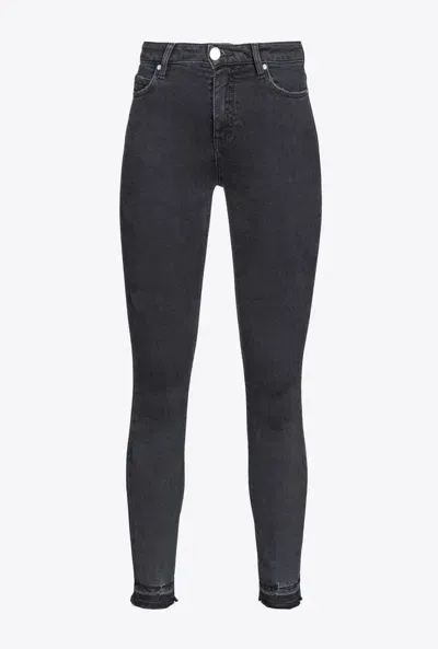 Pinko Skinny Jeans With Black Denim In Limo Black