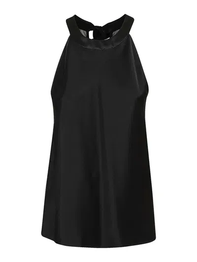 Pinko Sleeveless Top In Shiny In Black