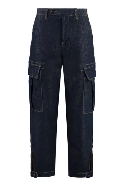 Pinko Sonata Cargo Jeans In Navy