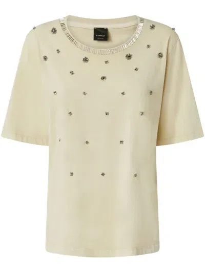 Pinko Stoni T-shirt In Beige Brouillard