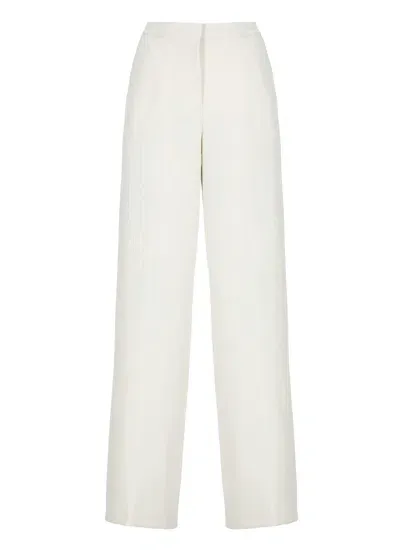 Pinko Stretch Fabric Palazzo Trousers In White