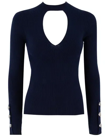 Pinko Sweater In Blu Marino Cupo