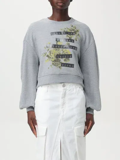 Pinko Slogan-print Sweatshirt In Grau