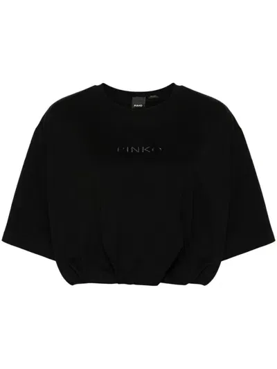 Pinko Targa T-shirt In Limo Black