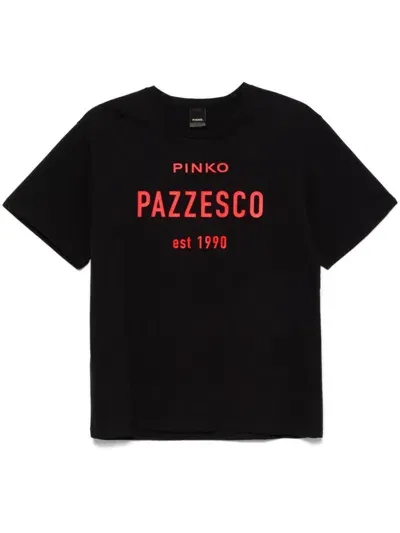 Pinko Text-print T-shirt In Black