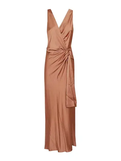 Pinko Valpolicella Satin Dress Martel In Dark Pink