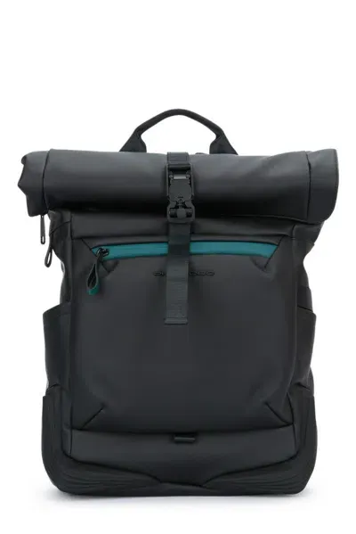 Piquadro Water Resistant Roll-top Laptop Backpack In N