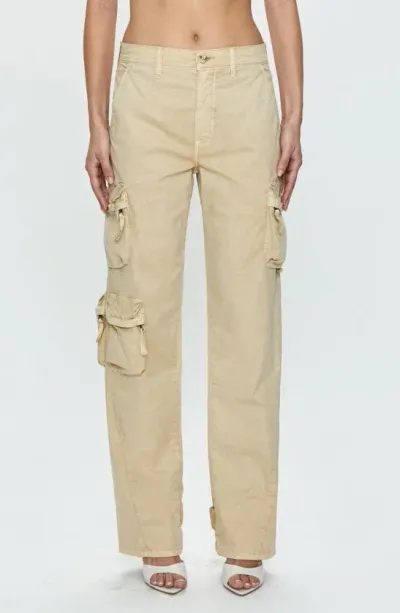 Pistola Bobbie Utility Cargo Jeans In Champagne