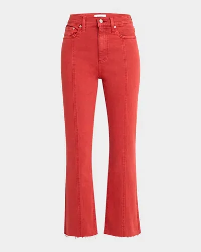 Pistola Lennon Seamed High-rise Crop Bootcut Jeans In Rouge