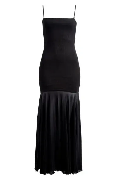 Pixie Market Romane Drop Waist Maxi Dress In Black