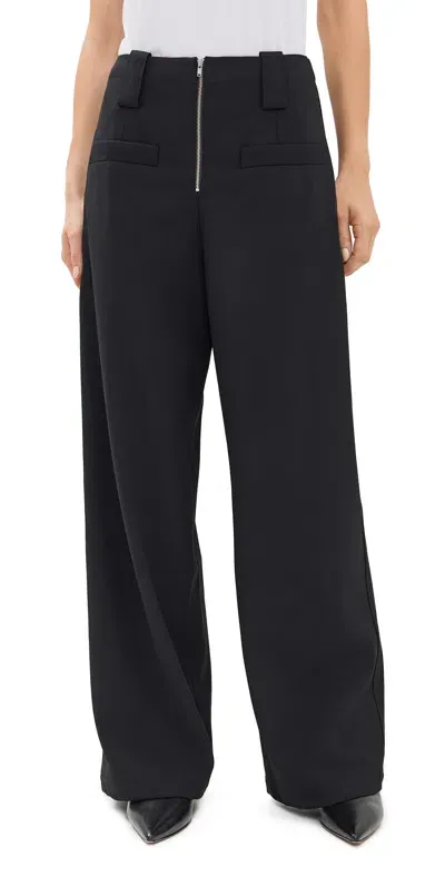 Pixie Market Zip Wide Leg Pants Black