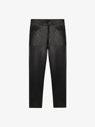 Place Of Elms Cowboy Monolink Leather Pants In Black