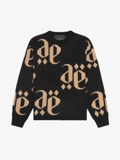 Place Of Elms Nero Castano Monolink Sweater In Black