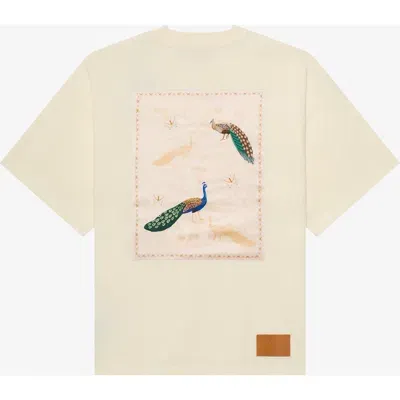 Place Of Elms Peacock Lovers T-shirt In Off-white