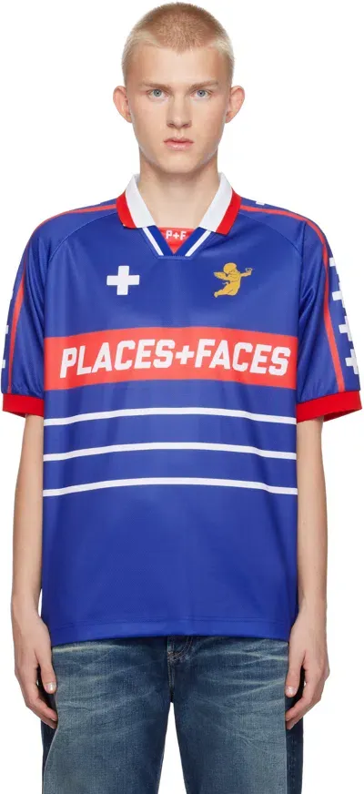 Places+faces Blue 'p+f' Kit Polo