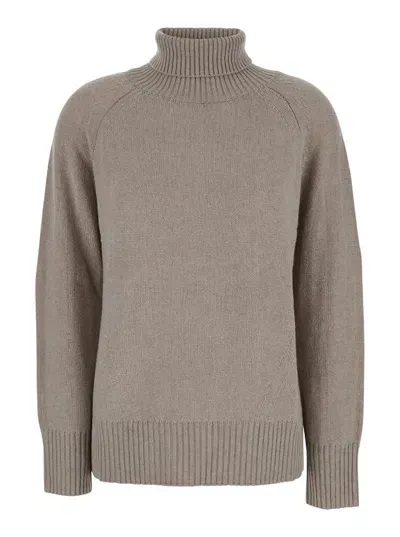 Plain Cashmere 7gauge High Neck Regular Fit In Grey