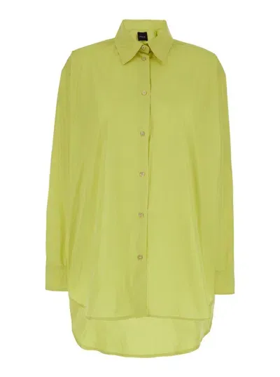 Plain Taffeta Oversize Shirt In Yellow