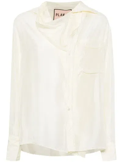 Plan C Layered Blouse In W Burro