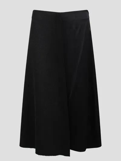 Plan C Micro-pattern Midi Skirt In Black