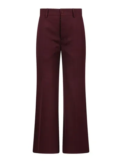 Plan C Wool Trousers In Red