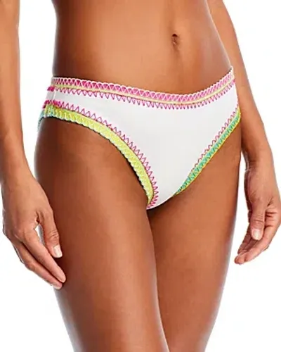 Platinum Inspired By Solange Ferrarini Crochet Trim Bikini Bottoms In Waterlily