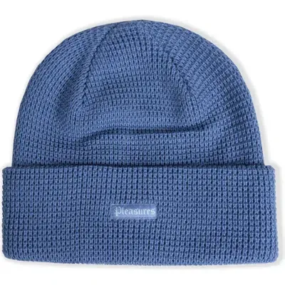 Pleasures Old E Waffle Beanie In Blue