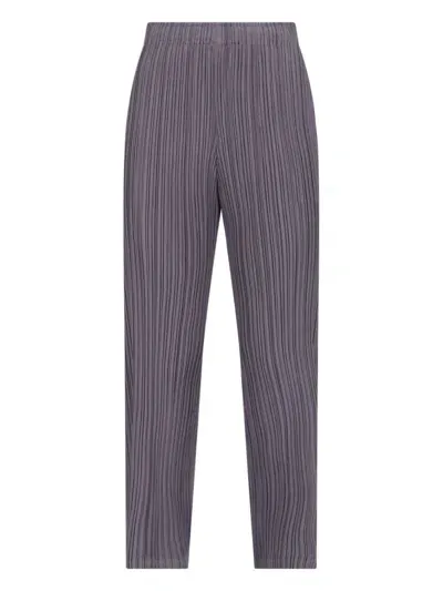 Pleats Please 'monthly Colors September' Pleated Pants In Gray