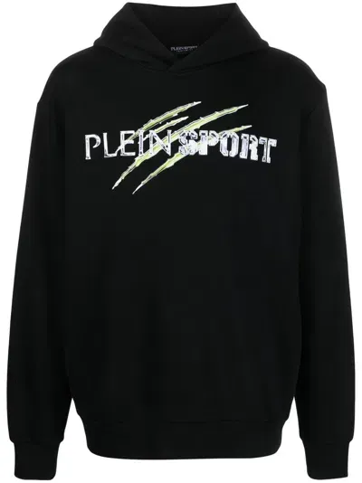 Plein Sport Chrome Scratch Edition Hoodie In Black