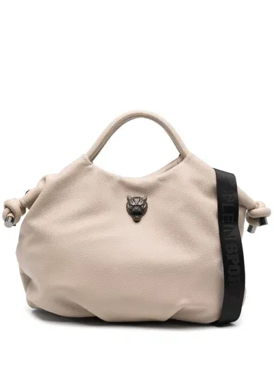 Plein Sport Large Tiby Tote Bag In Neutrals