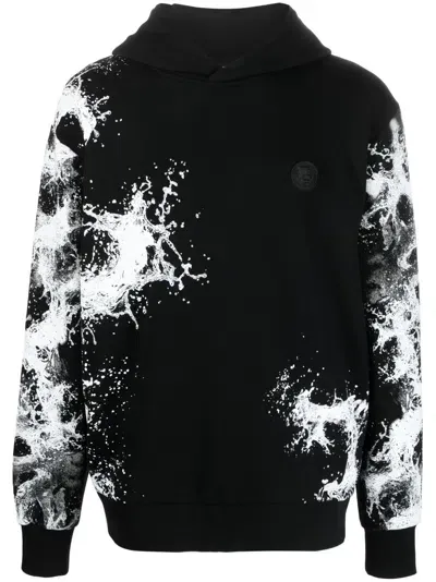 Plein Sport Graphic-print Cotton Sweatshirt In Black