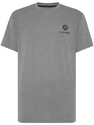 Plein Sport Short-sleeved Round-neck T-shirt In Gray