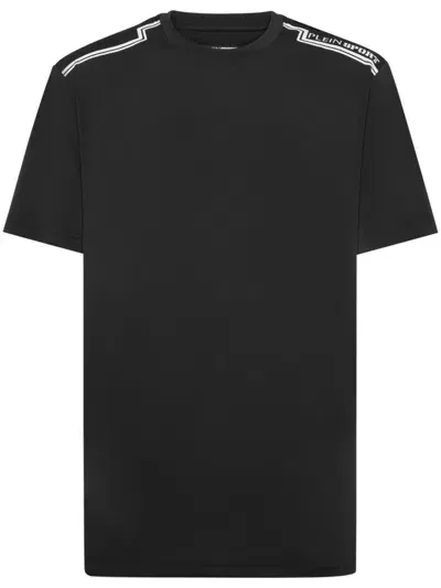 Plein Sport Short-sleeved Round-neck T-shirt In Black