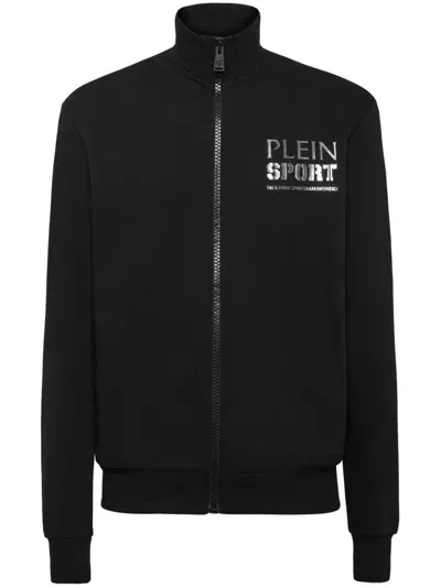 Plein Sport Tiger Zipped Sweatshirt In Black