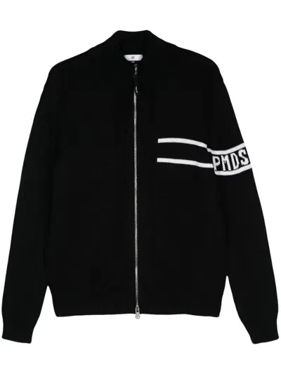 Pmd Logo-jacquard Cardigan In Black