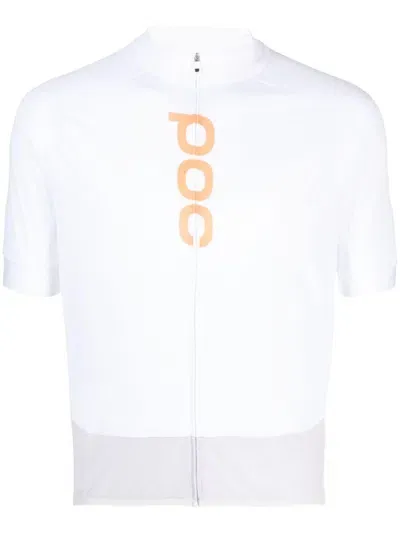 Poc Logo-print Zipped Cycling Top In White