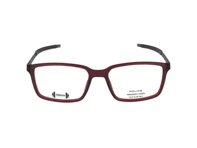 Police Eyeglasses In Red Transp.opaque