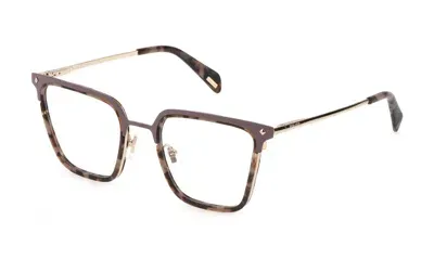 Police Eyeglasses In Rose' Shiny Gold With Green Parts