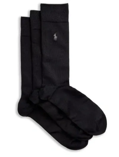 Polo Ralph Lauren 3-pk Supersoft Crew Socks In Black