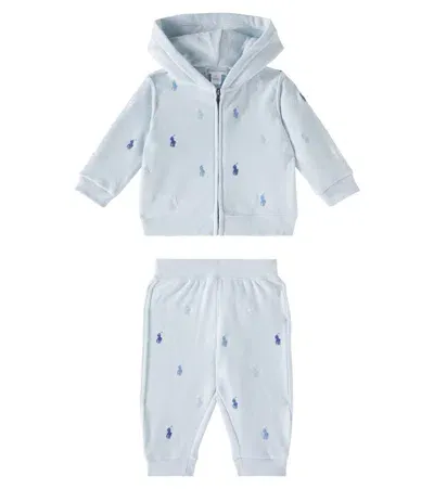 Polo Ralph Lauren Baby Cotton-blend Hoodie And Sweatpants Set In Blau