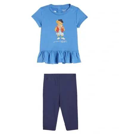 Polo Ralph Lauren Baby Set Aus T-shirt Und Leggings In Blau