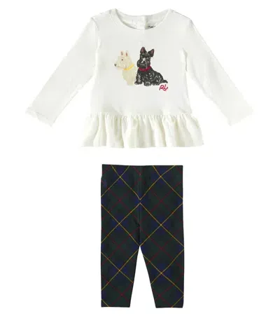 Polo Ralph Lauren Baby Cotton-blend Top And Leggings Set In White