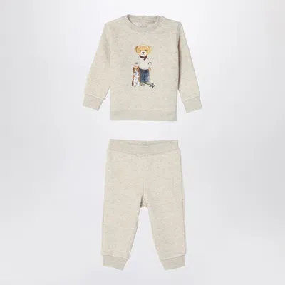 Polo Ralph Lauren Babies' Beige Mélange Two-piece Set In Green