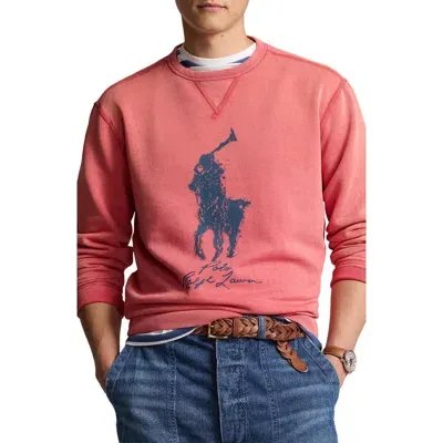 Polo Ralph Lauren Big Pony Logo Graphic Sweatshirt In Adirondack Berry