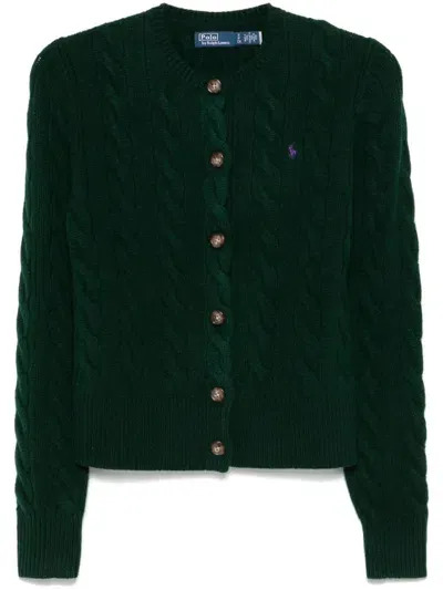 Polo Ralph Lauren Cable-knit Cardigan In Green