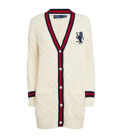 Polo Ralph Lauren Cable-knit Cricket Cardigan In Ivory