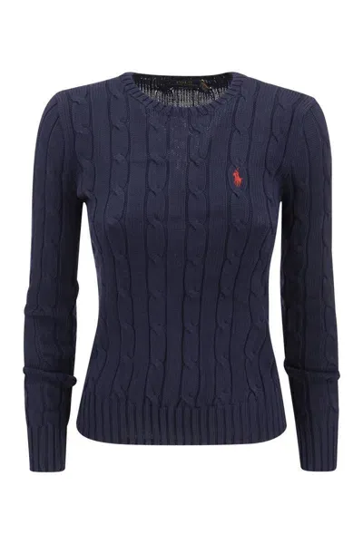 Polo Ralph Lauren Cable Knit Sweater In Blue